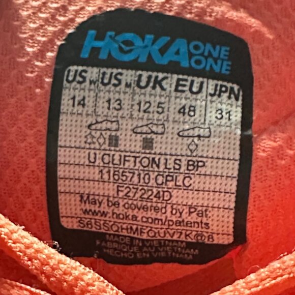 HOKA OneOne U Clifton LS BP 1165710 CPLC Men 13 Women 1 Unisex Vibrant Bloom - Picture 8 of 8